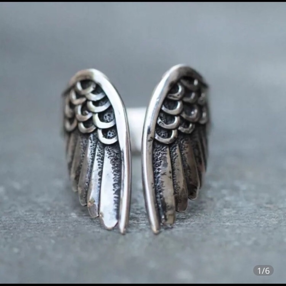 Silver Angel wing ring